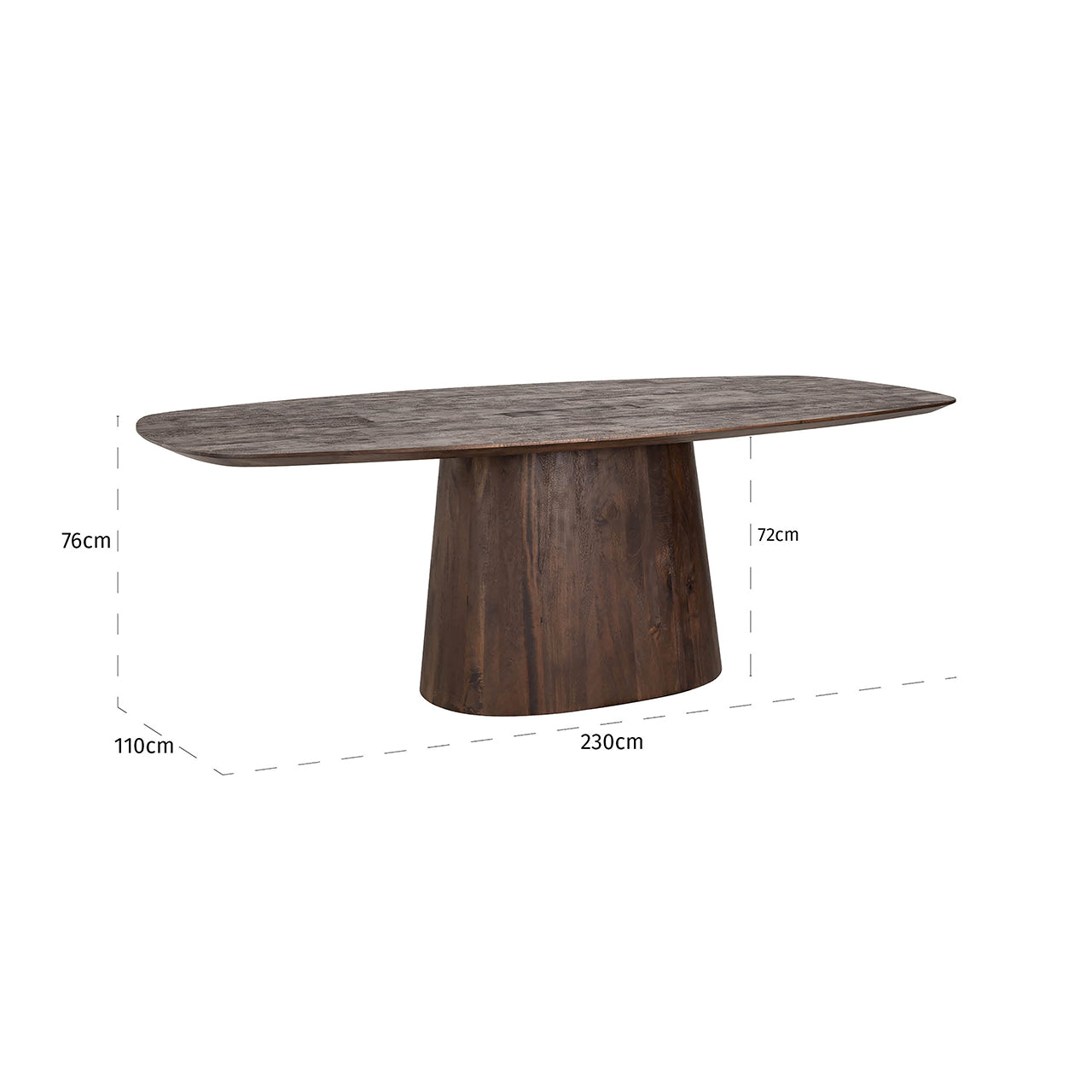 Eettafel Alix Deens ovaal 230 (Donkerbruin)