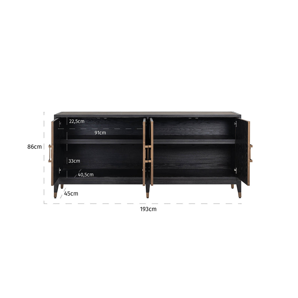 Dressoir Bloomville 4-deuren (Goud)