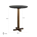 Bartafel Revelin 80 rond (Zwart/goud)