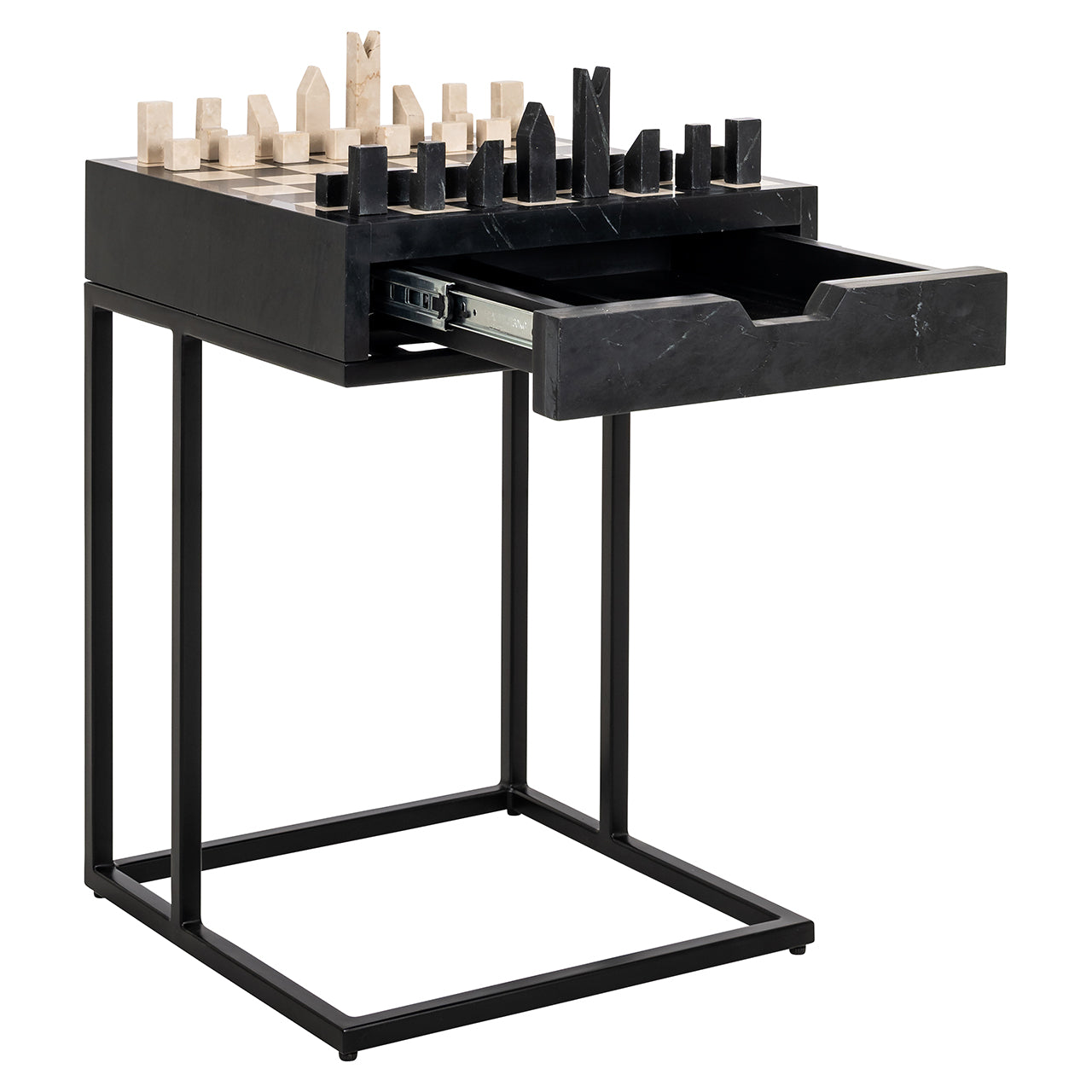 Schaaktafel Davos 1-lade (Zwart)