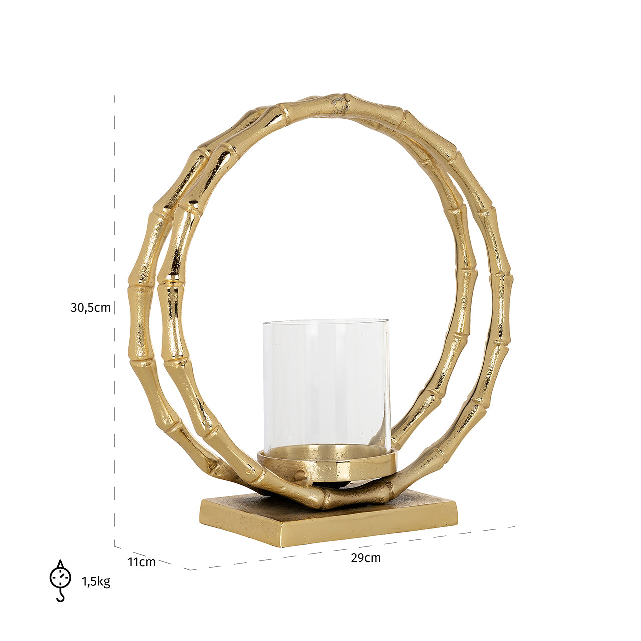 Windlicht Merlyn groot (Goud)