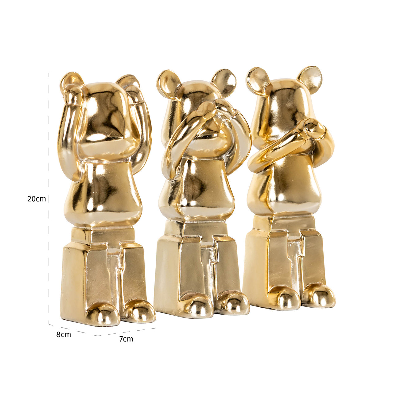 Deco object Berna set van 3 (Goud)