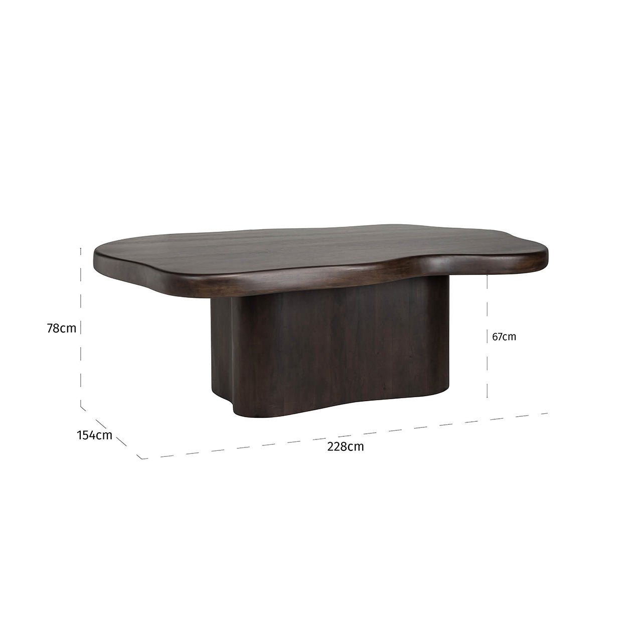 Eettafel Sherman Organisch 230x139 (Bruin)