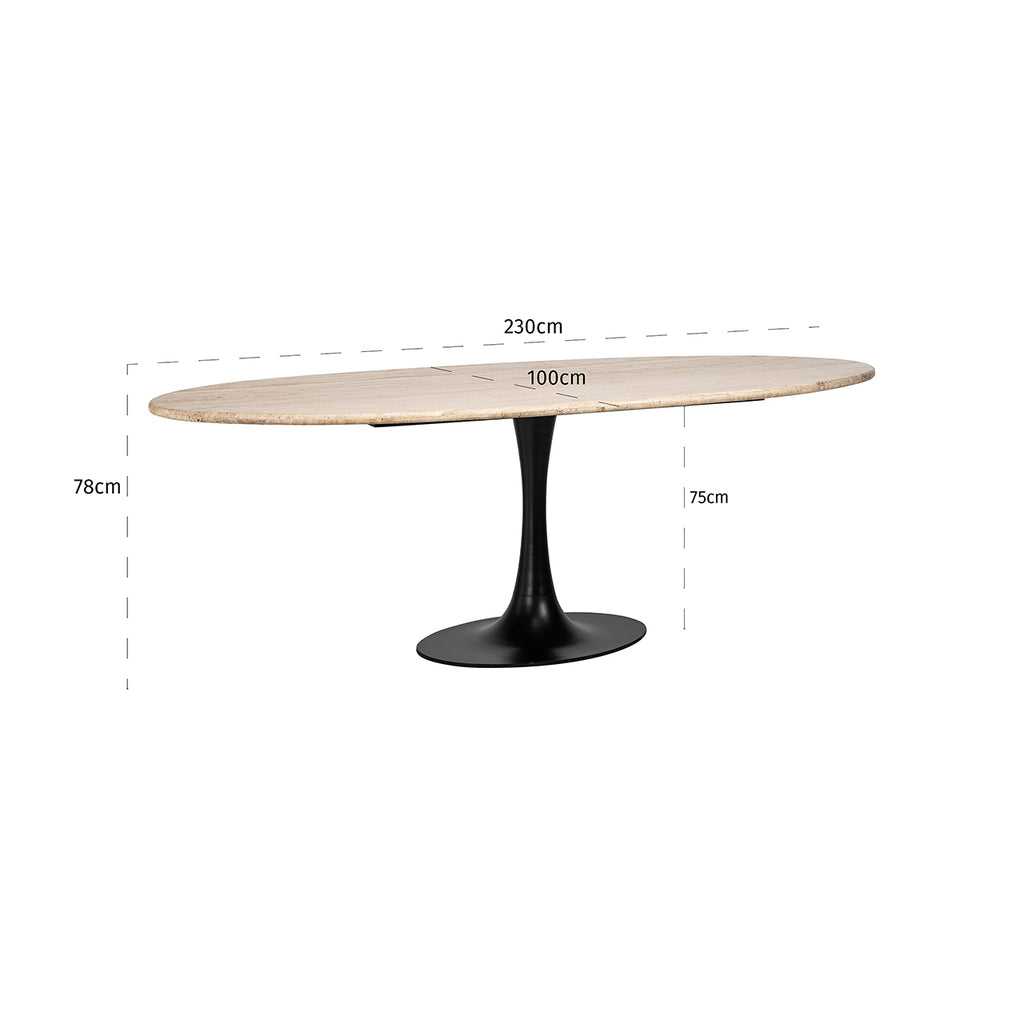 Eettafel Hampton ovaal 230 (Zwart)