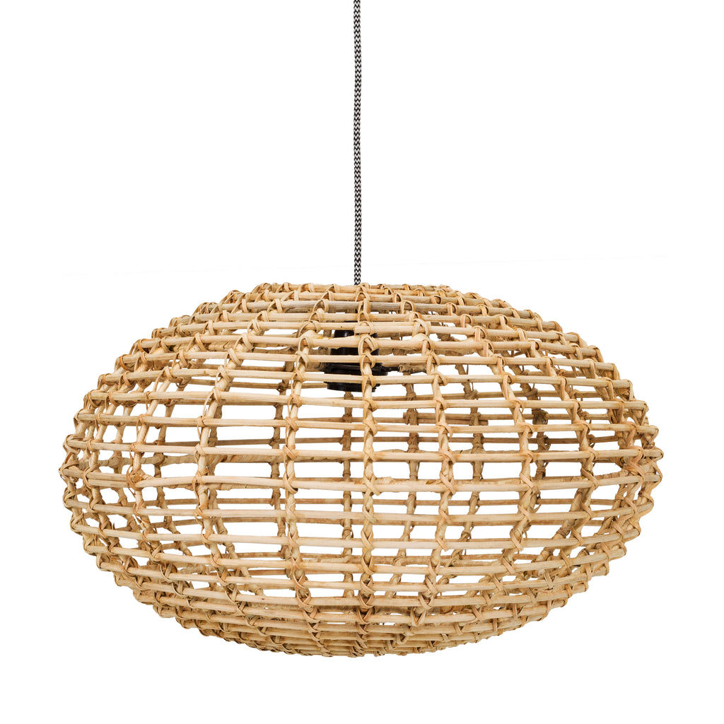Natural rattan pumpkin pendant lamp