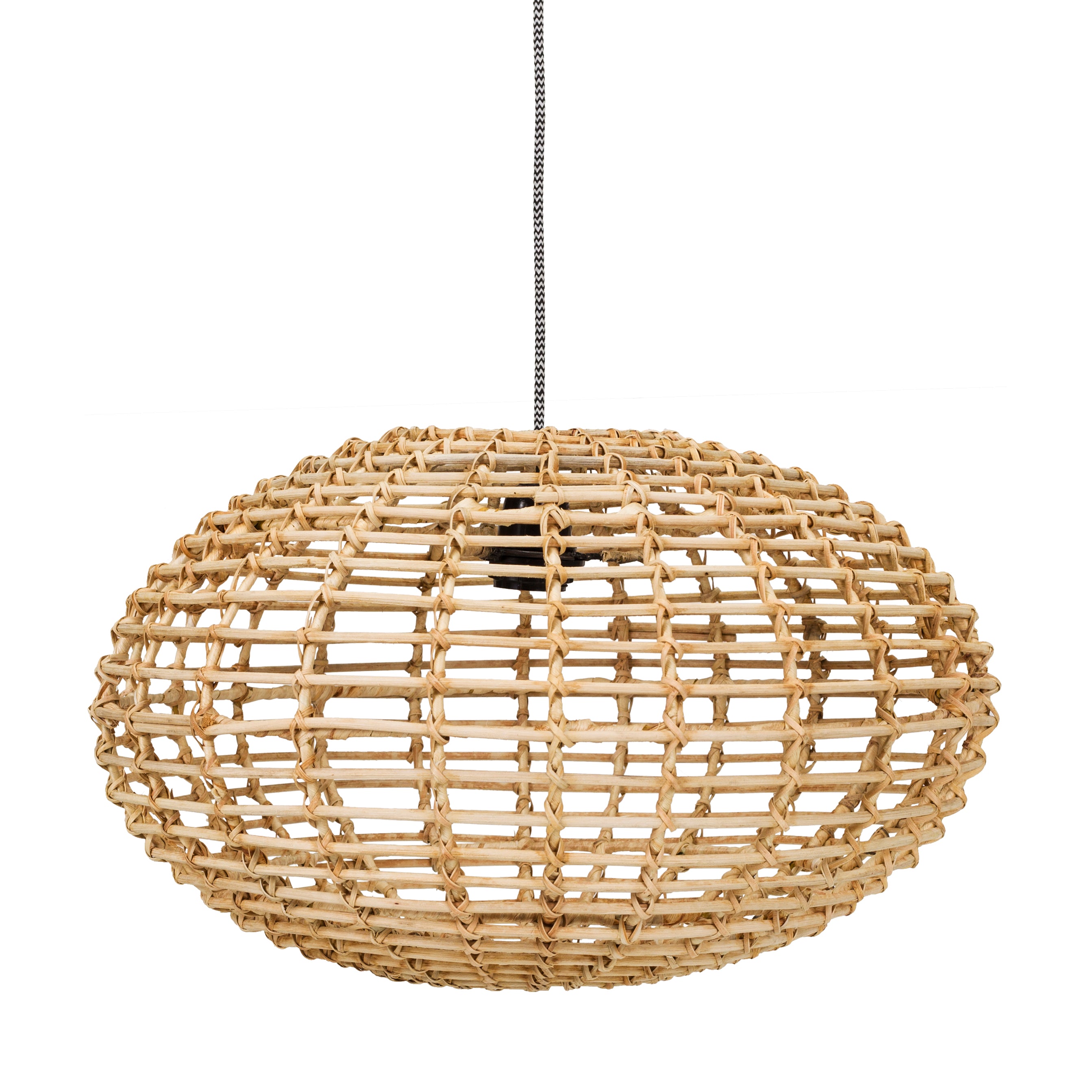 Natural rattan pumpkin pendant lamp