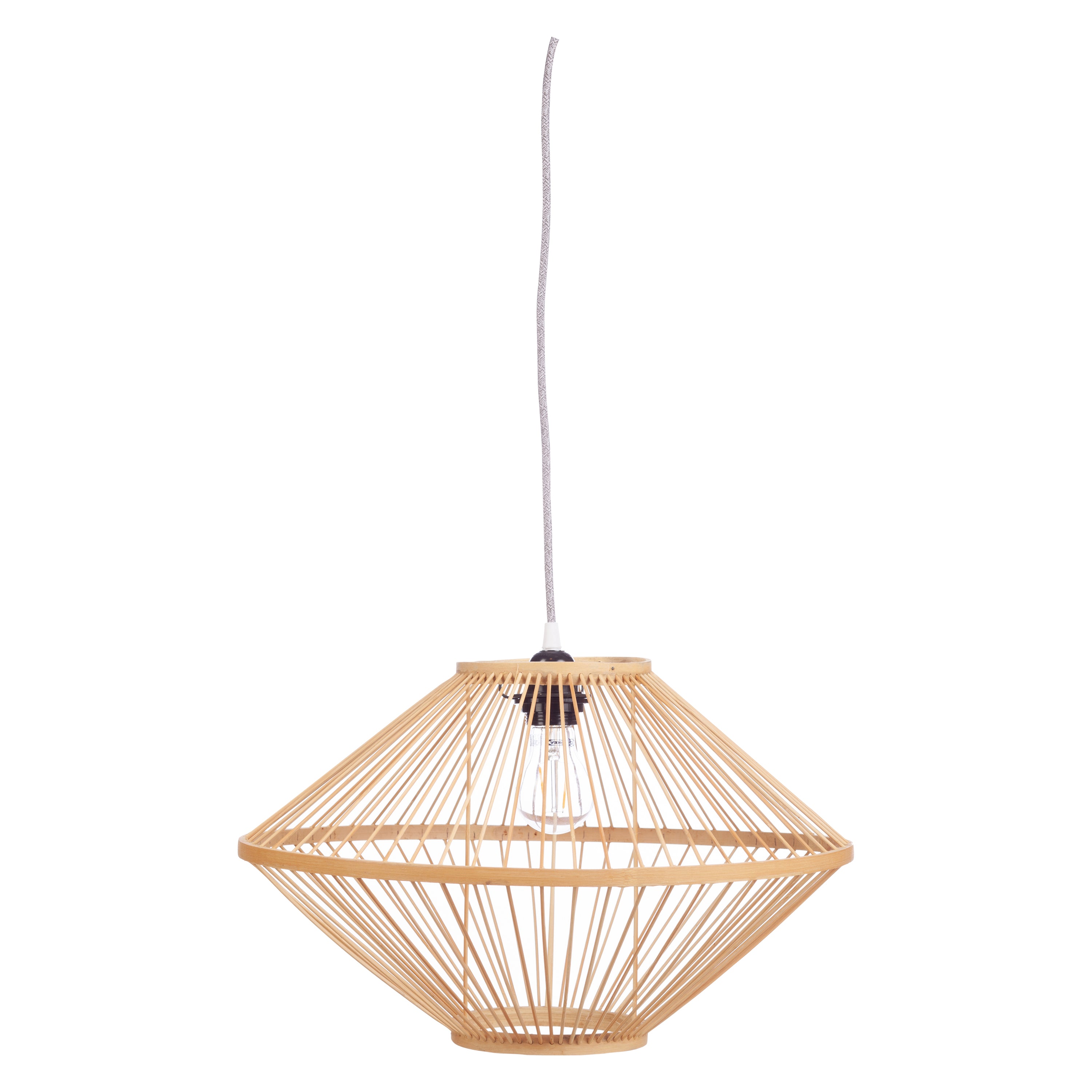 Suspension UFO en bambou naturel Ø45cm H28cm