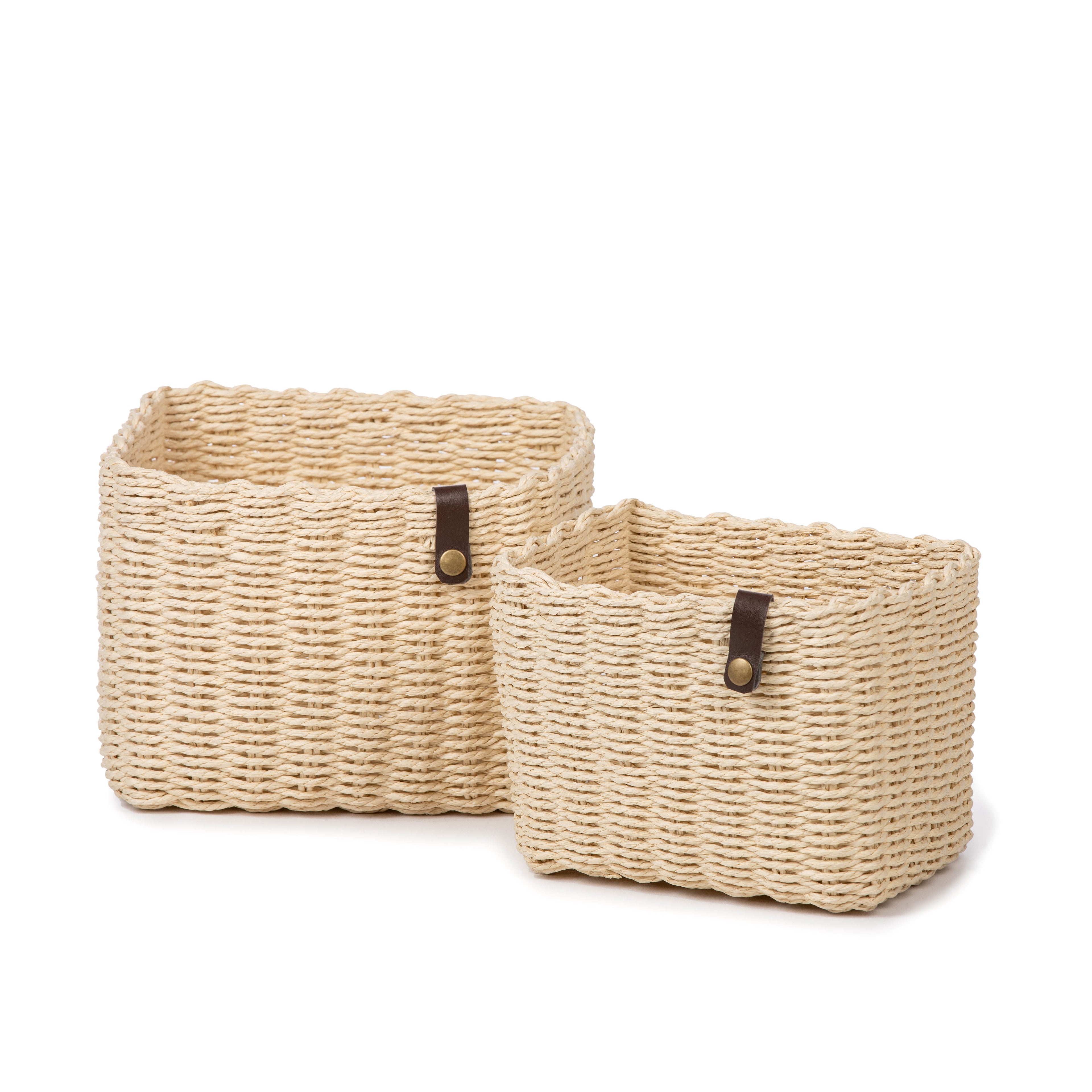 "Nouk, set of 2 natural baskets"