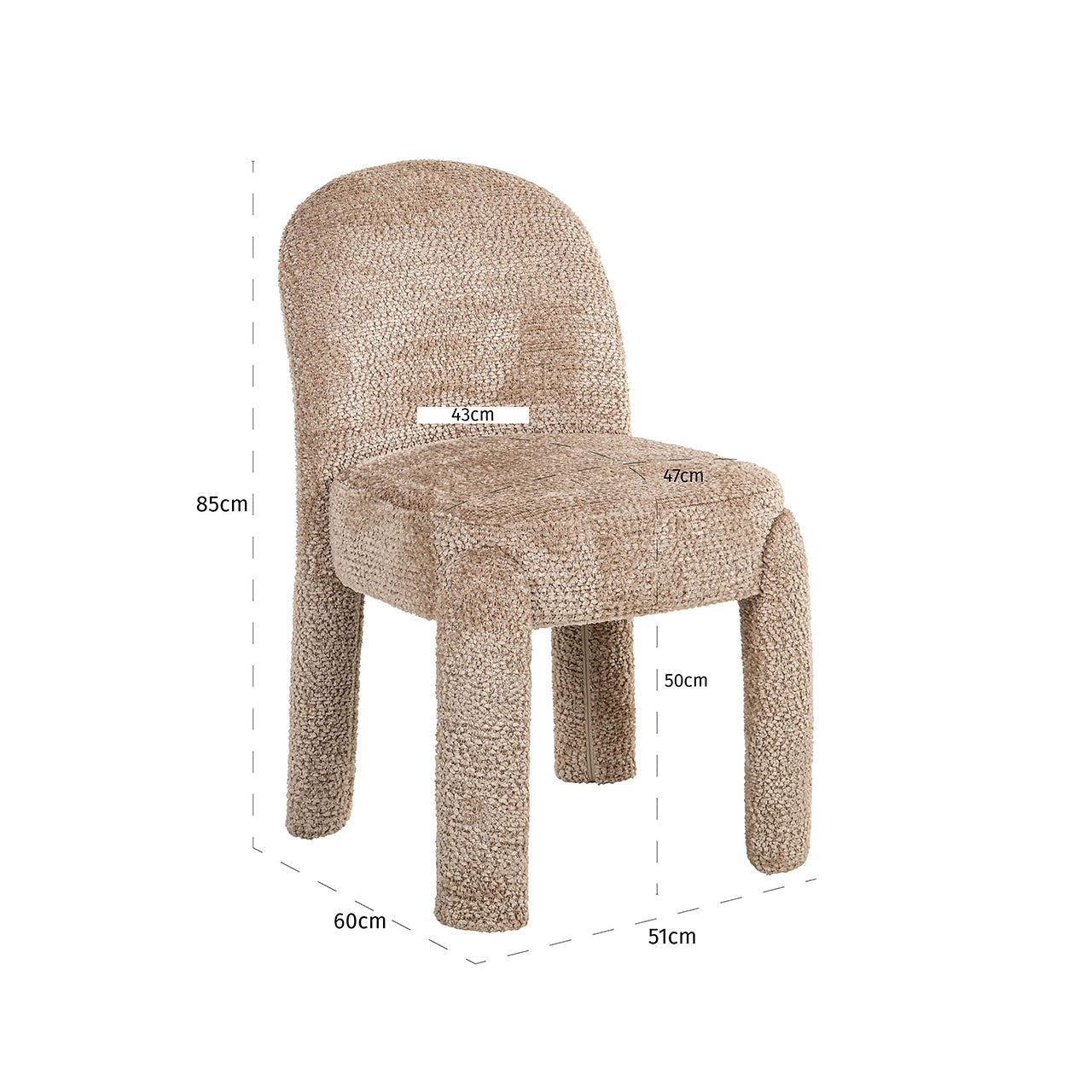 Eetkamerstoel Brandi prachtig beige (set van 2) (Be Lovely 170 Beige)