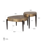 Salontafel Marquee set van 2 (Zwart/goud)
