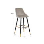 Barstoel Imani khaki fluweel (Quartz Khaki 903)