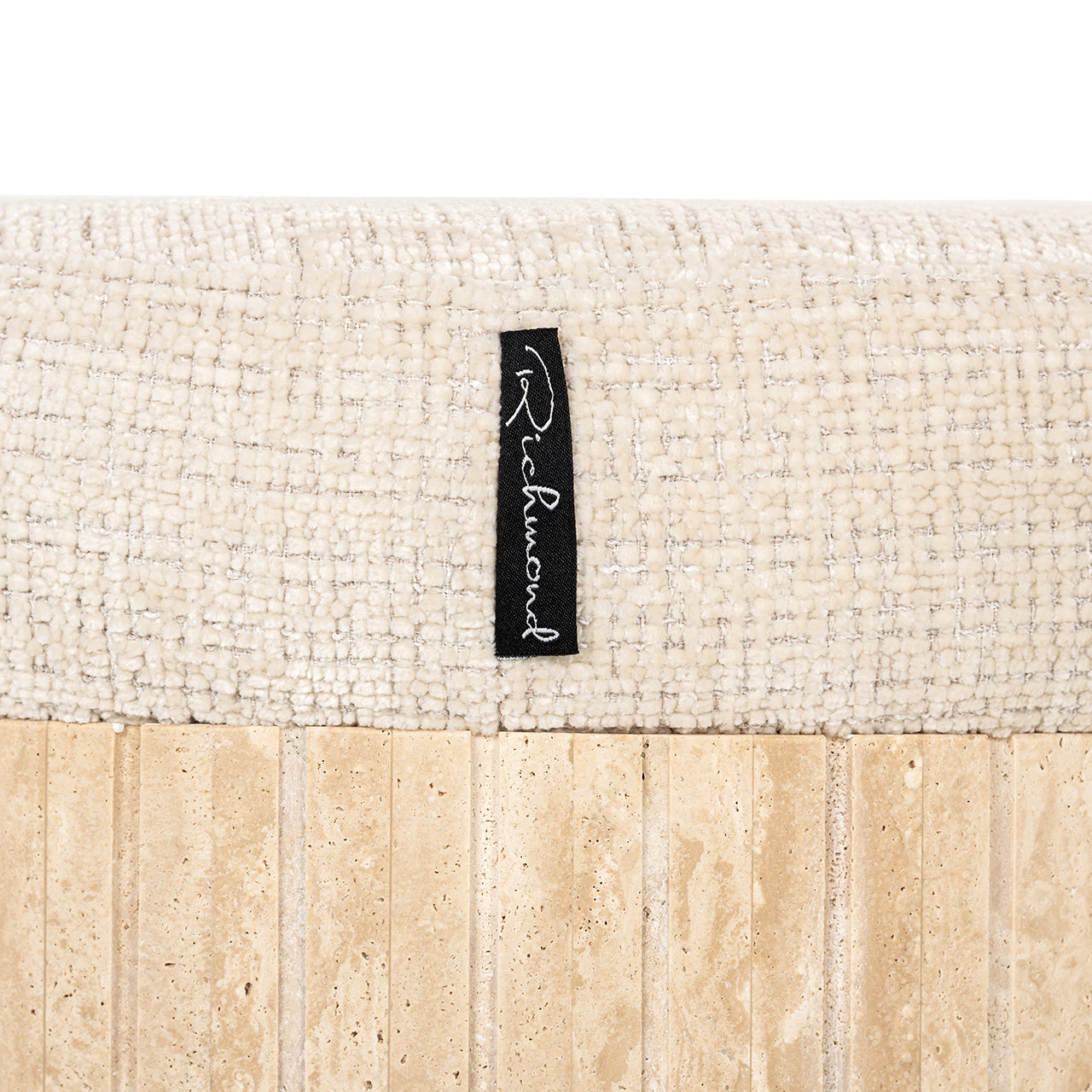 Poef Gallice natuurlijk beige travertijn (Beige)
