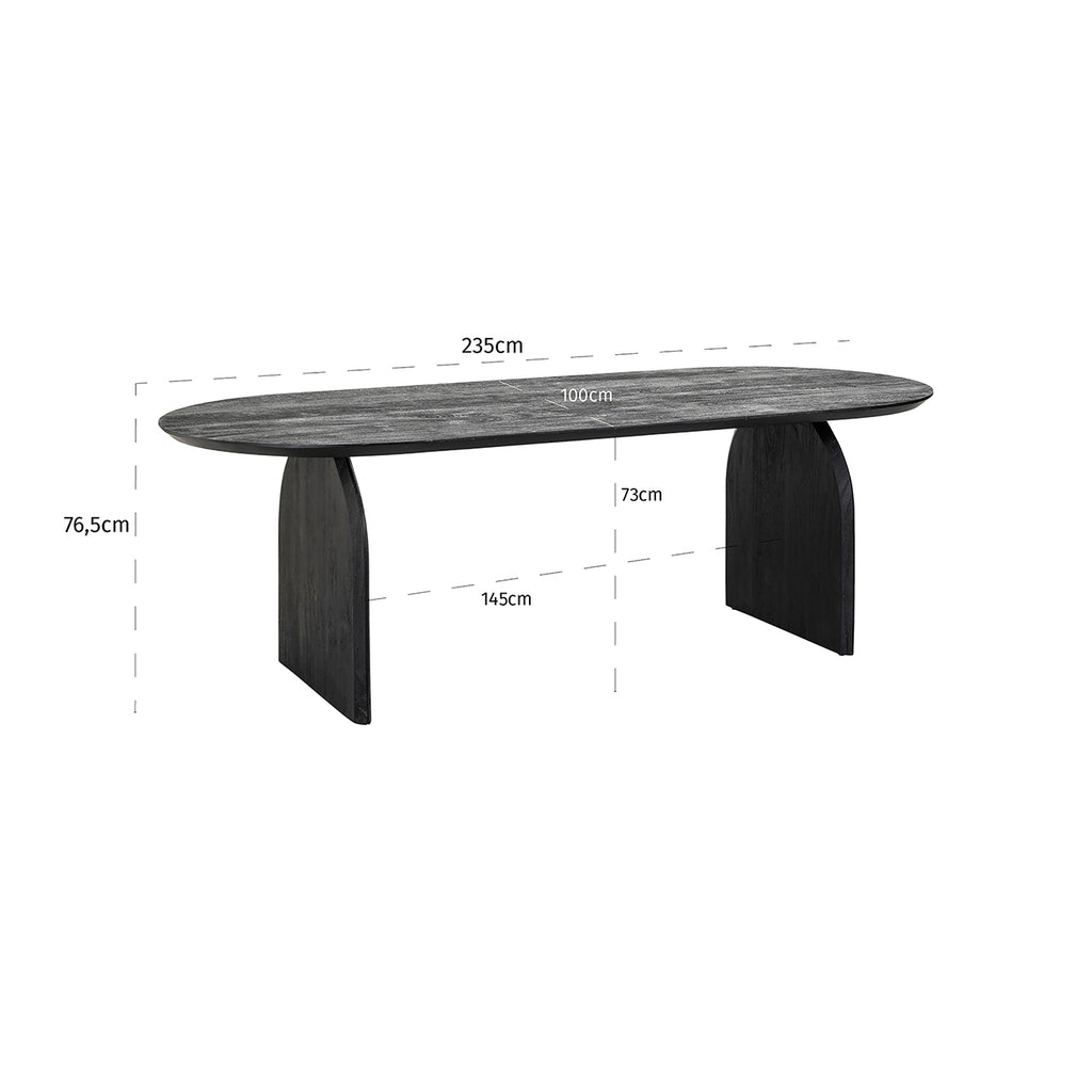Eettafel Hudson 235 (Zwart)