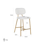Counterstoel Xenia wit bouclé / geborsteld goud (Copenhagen 900 Bouclé White)