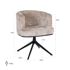 Draaistoel Cheyenne in mooie beige kleur (Be Lovely 170 Beige)