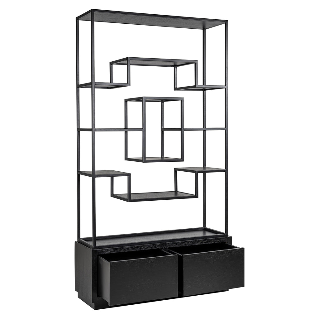 Wandkast Bonvoy zwart 2 laden (Zwart)