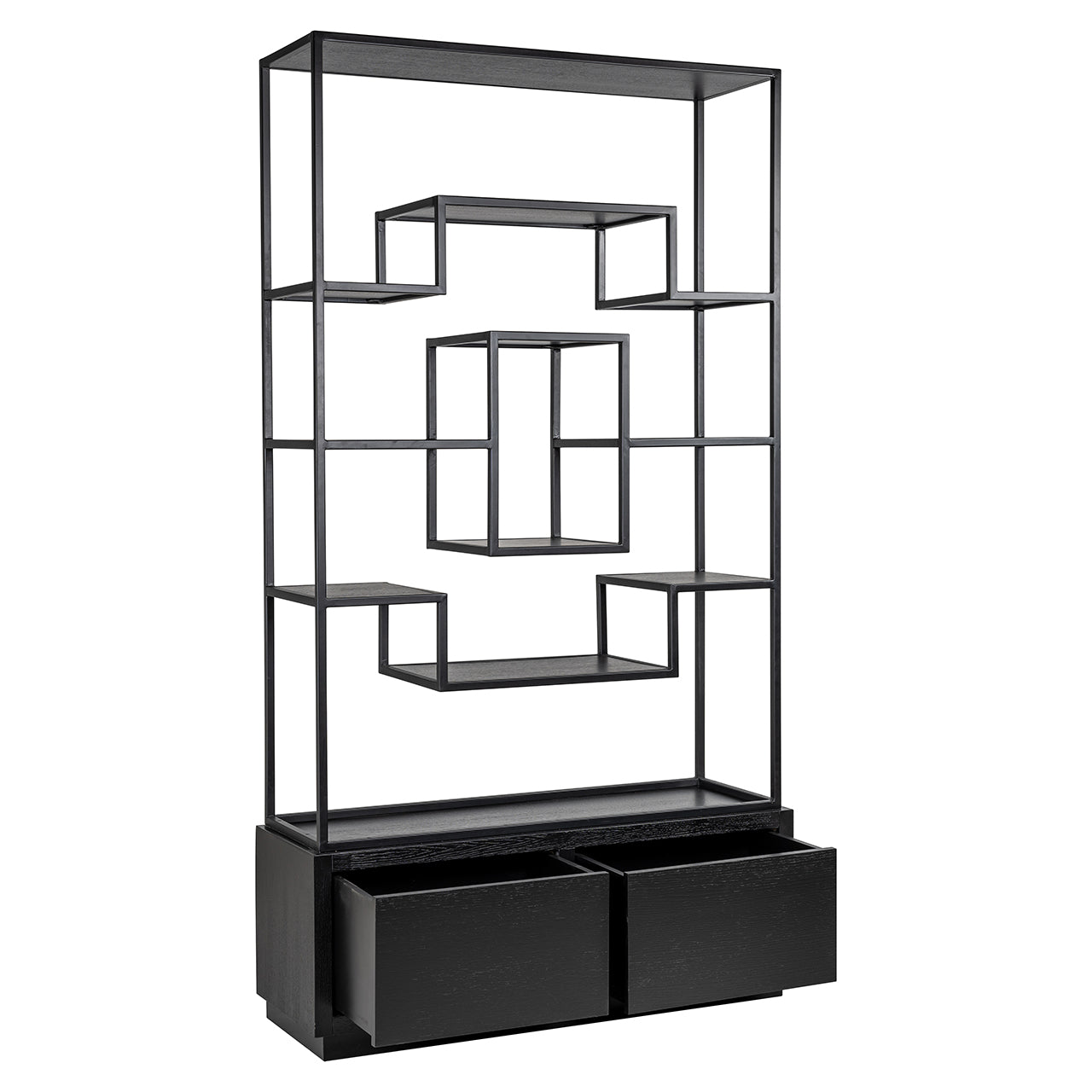 Wandkast Bonvoy zwart 2 laden (Zwart)