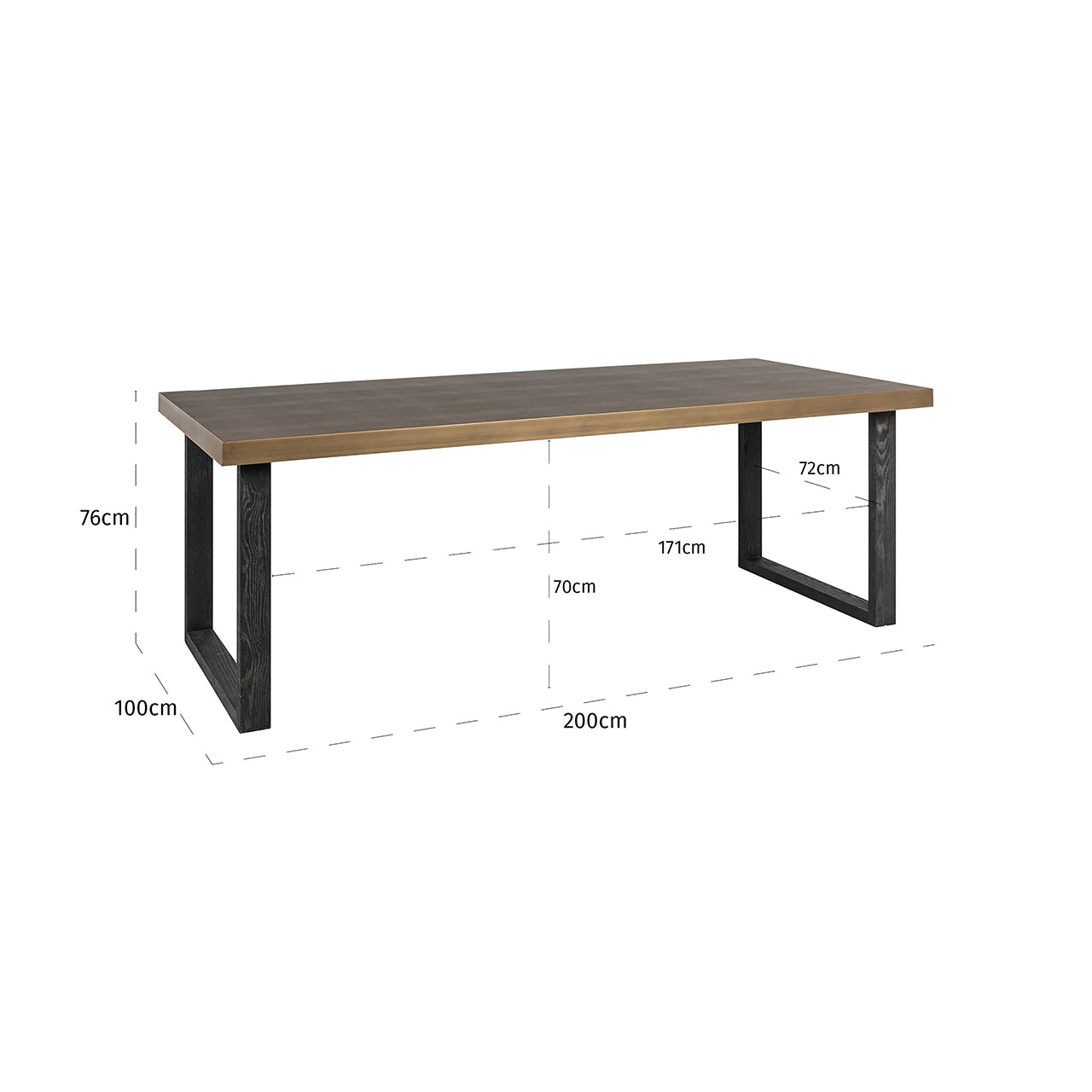 Eettafel Bloomville 200 (Bruin)