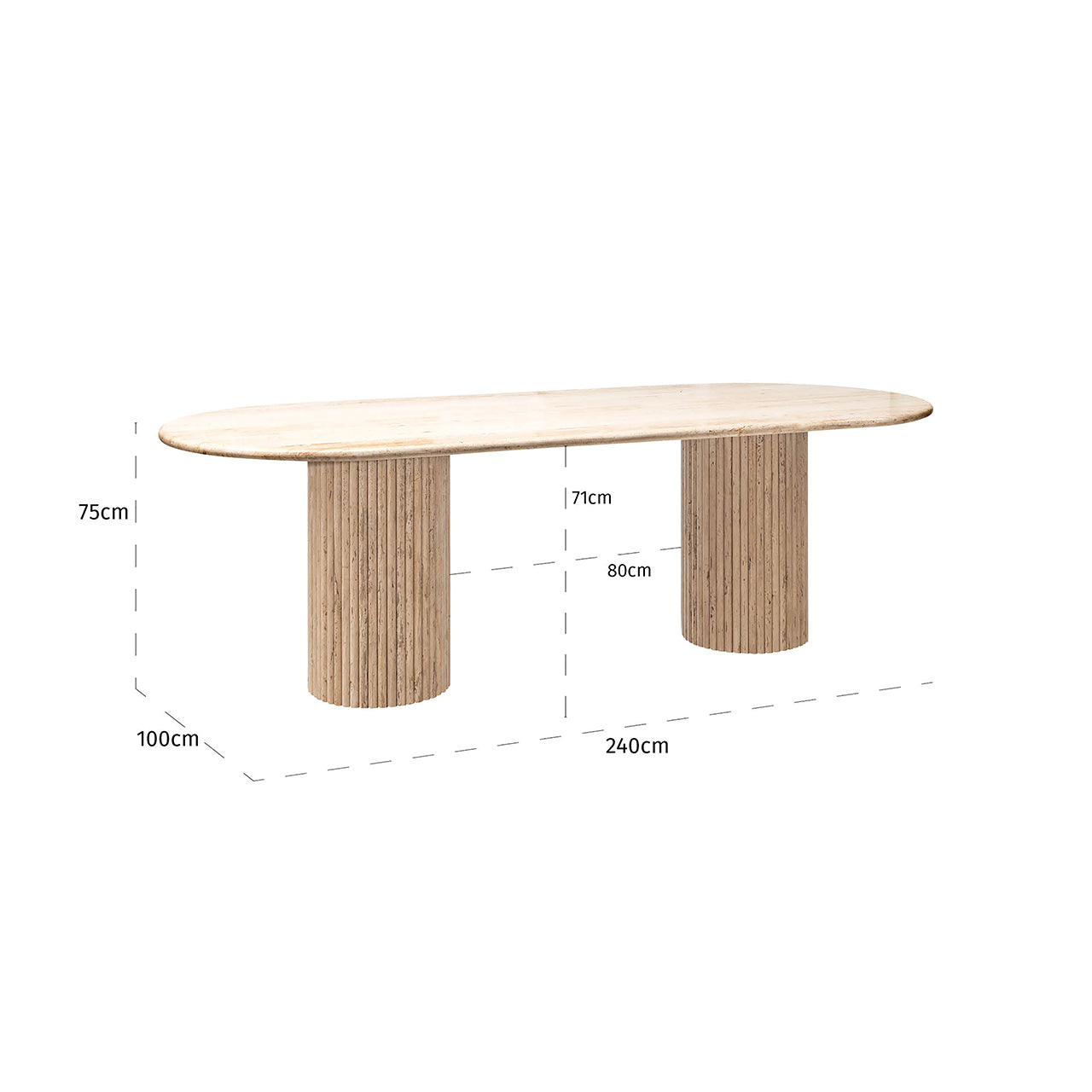 Eettafel La Cantera ovaal 240 (Beige)