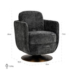 Draaifauteuil Turner grafiet eiland (Eiland grafiet 66)
