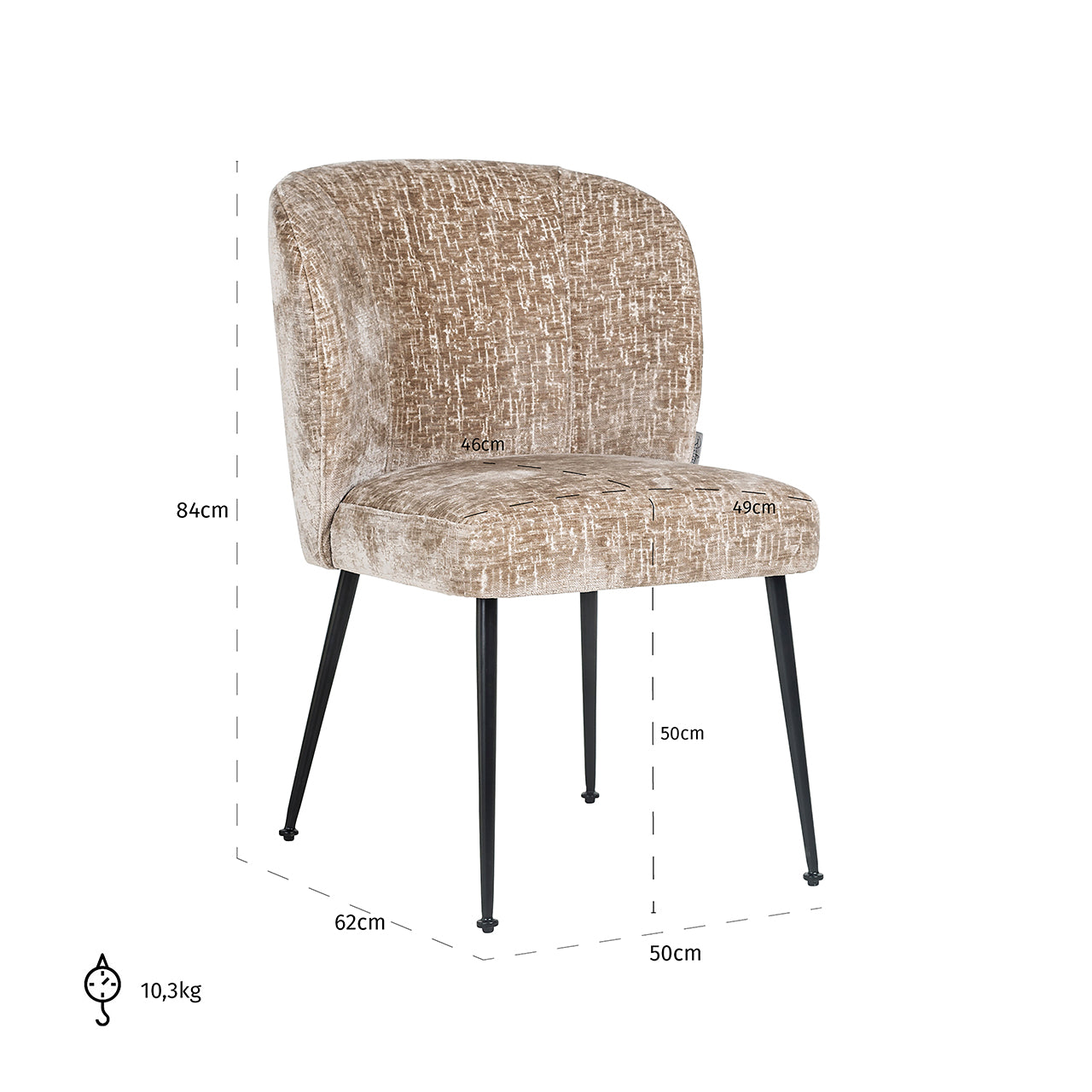 Stoel Fallon Shitake Island / zwart (Shitake Island 124)