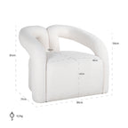Fauteuil Dana wit harig (Himalaya 900 wit harig)