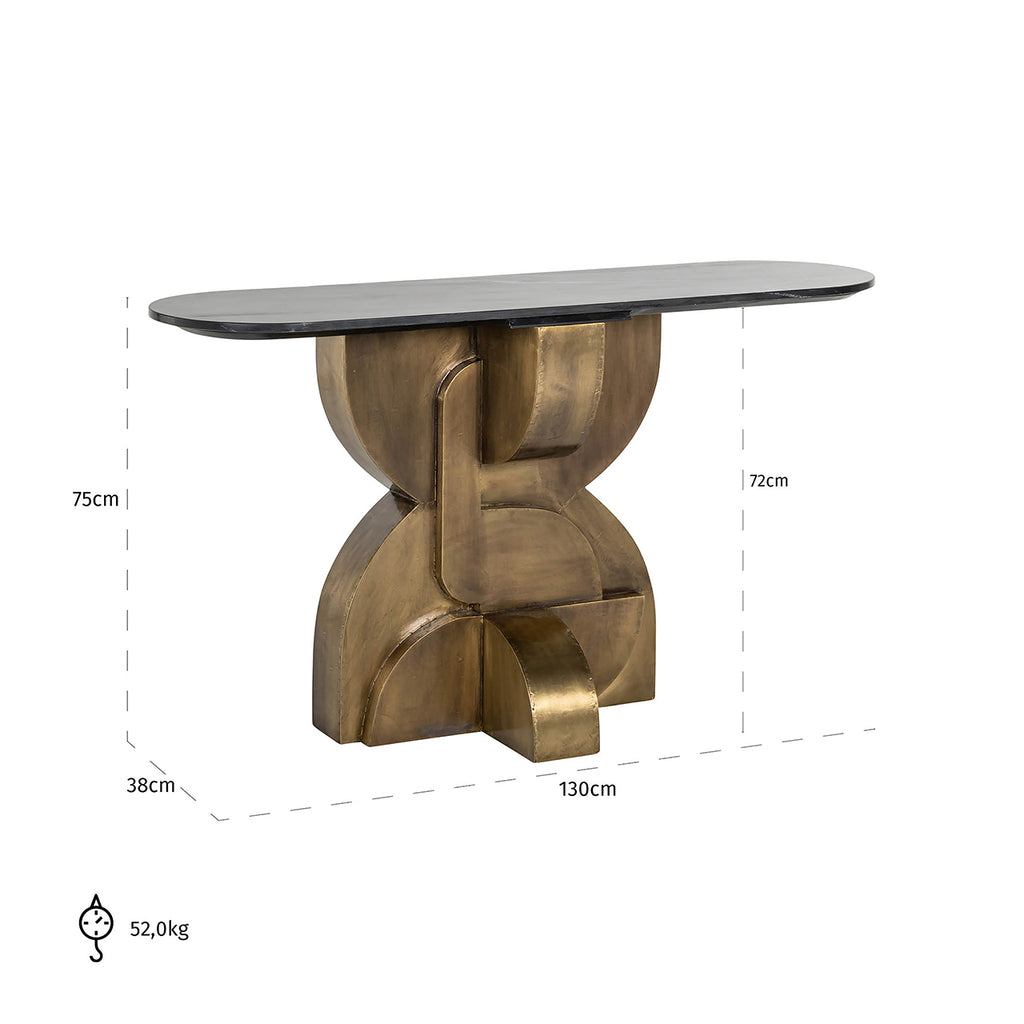 Wandtafel Maddox (Zwart/goud)