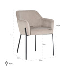 Stoel Fay khaki fluweel brandvertragend (FR-Quartz 903 Khaki)