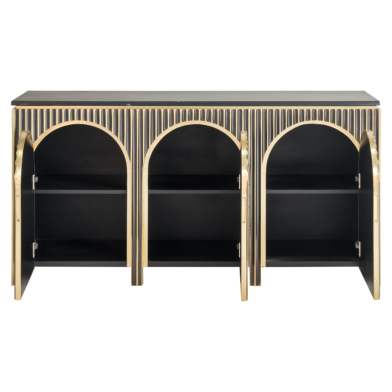 Dressoir Les Arcs 3-deurs (Geborsteld Goud)