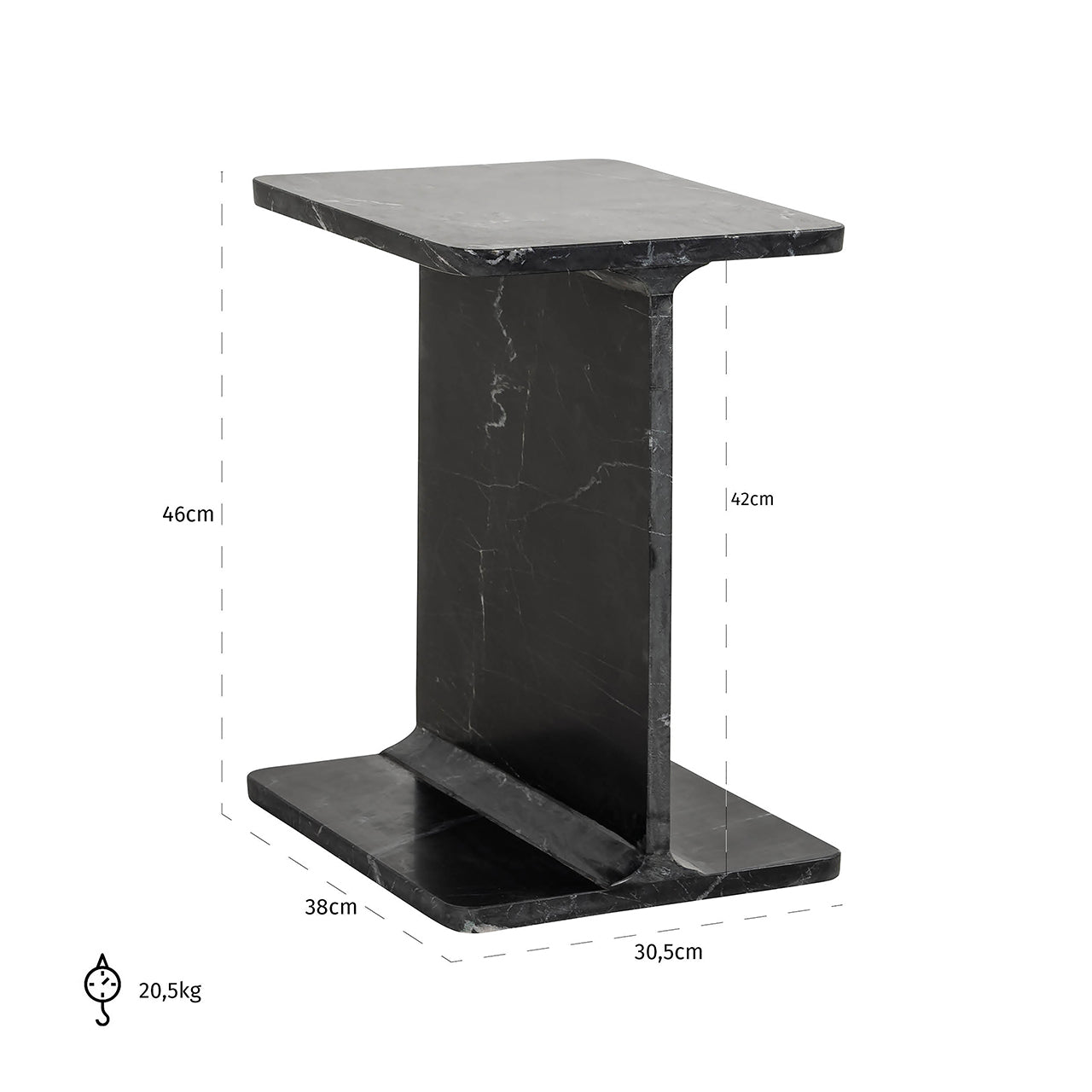 Bijzettafel Benson zwart (Zwart)