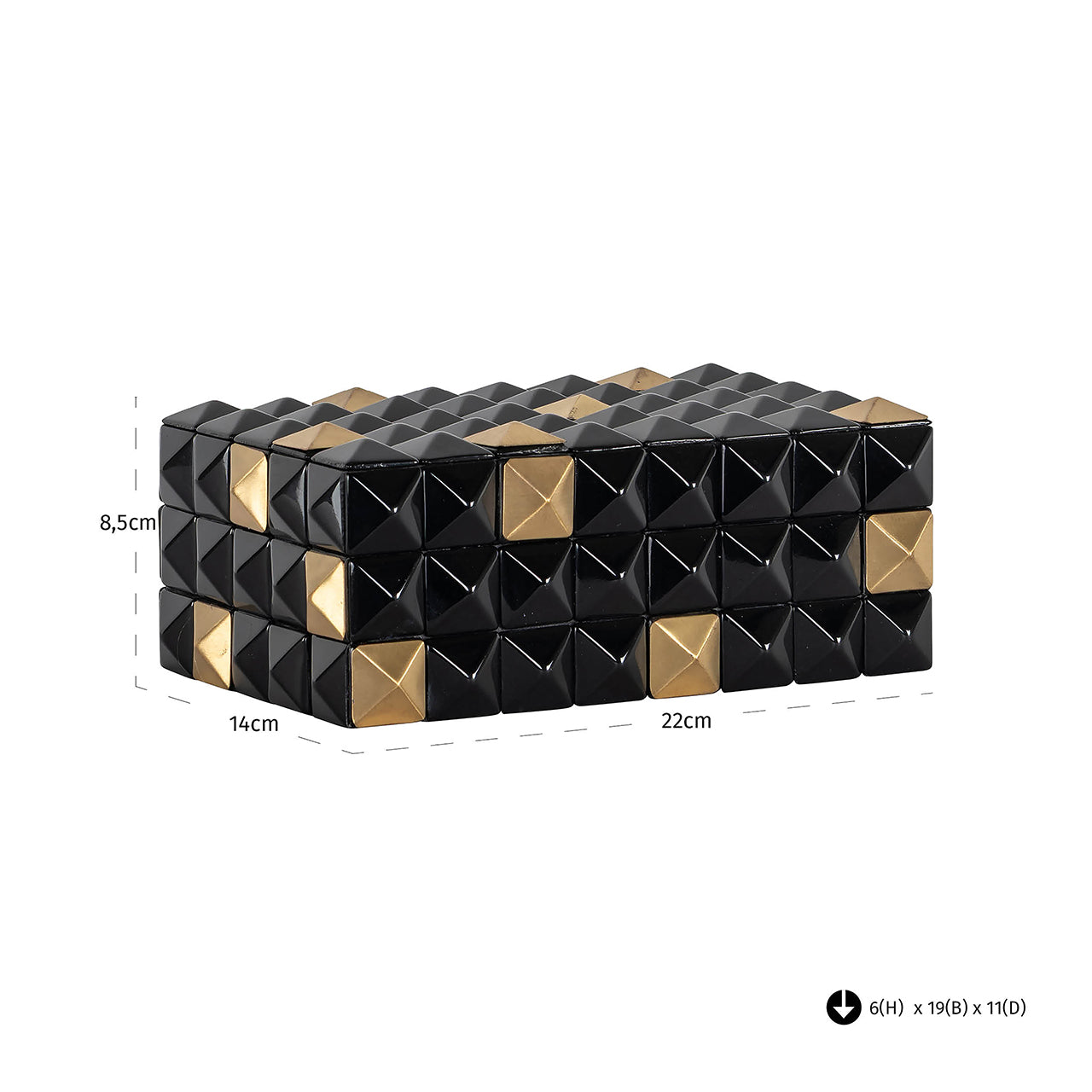 Opbergbox Velicia (Zwart/goud)