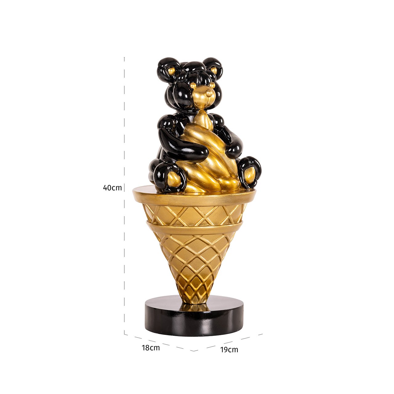 Deco object Harly (Zwart/goud)