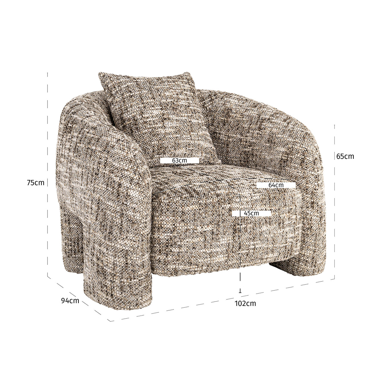 Lounge fauteuil Tuscany bruin omara (Bruin omara)