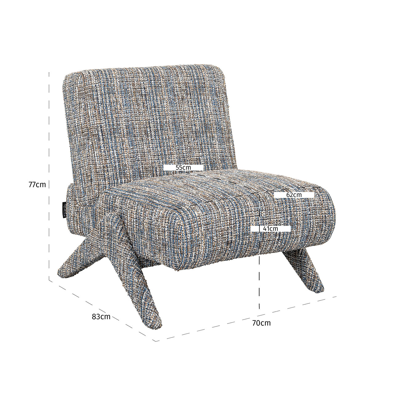Fauteuil Lexi blauw coco (Blauw coco)