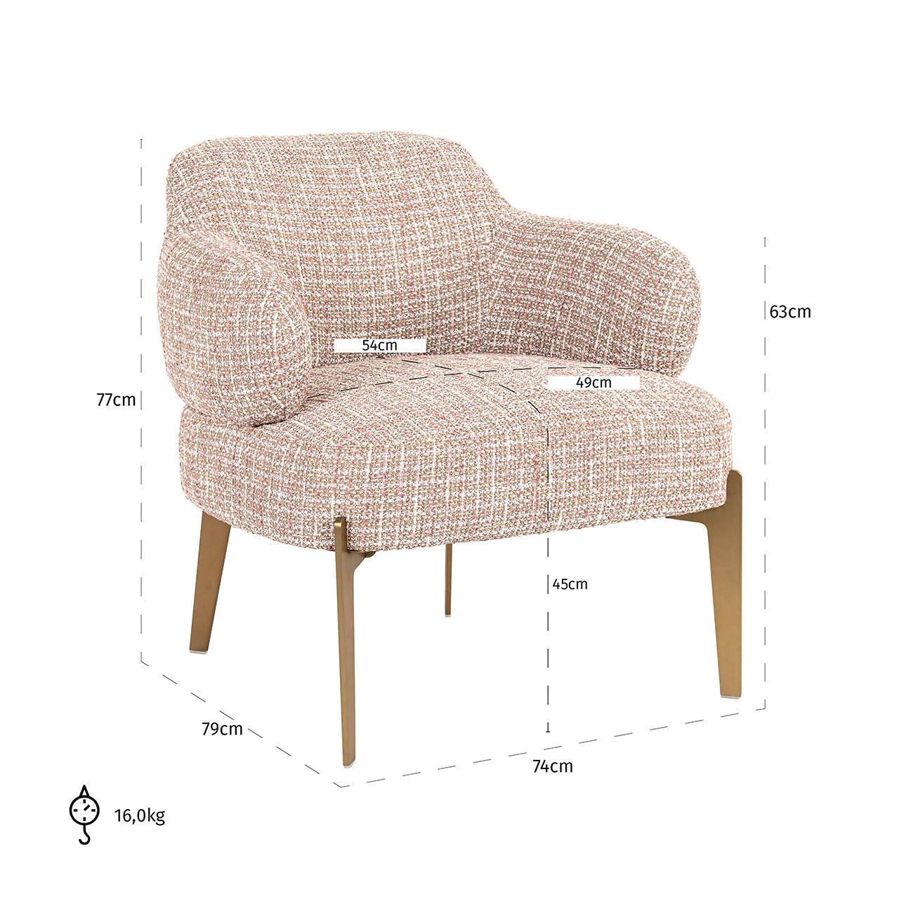 Fauteuil Venus trendy roze (Be trendy 1673 roze)