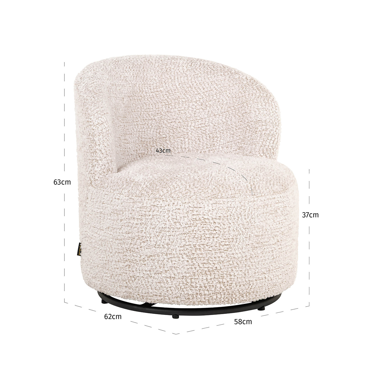 Draaistoel kinderen Jackie lovely cream (Be Lovely 11 Cream)