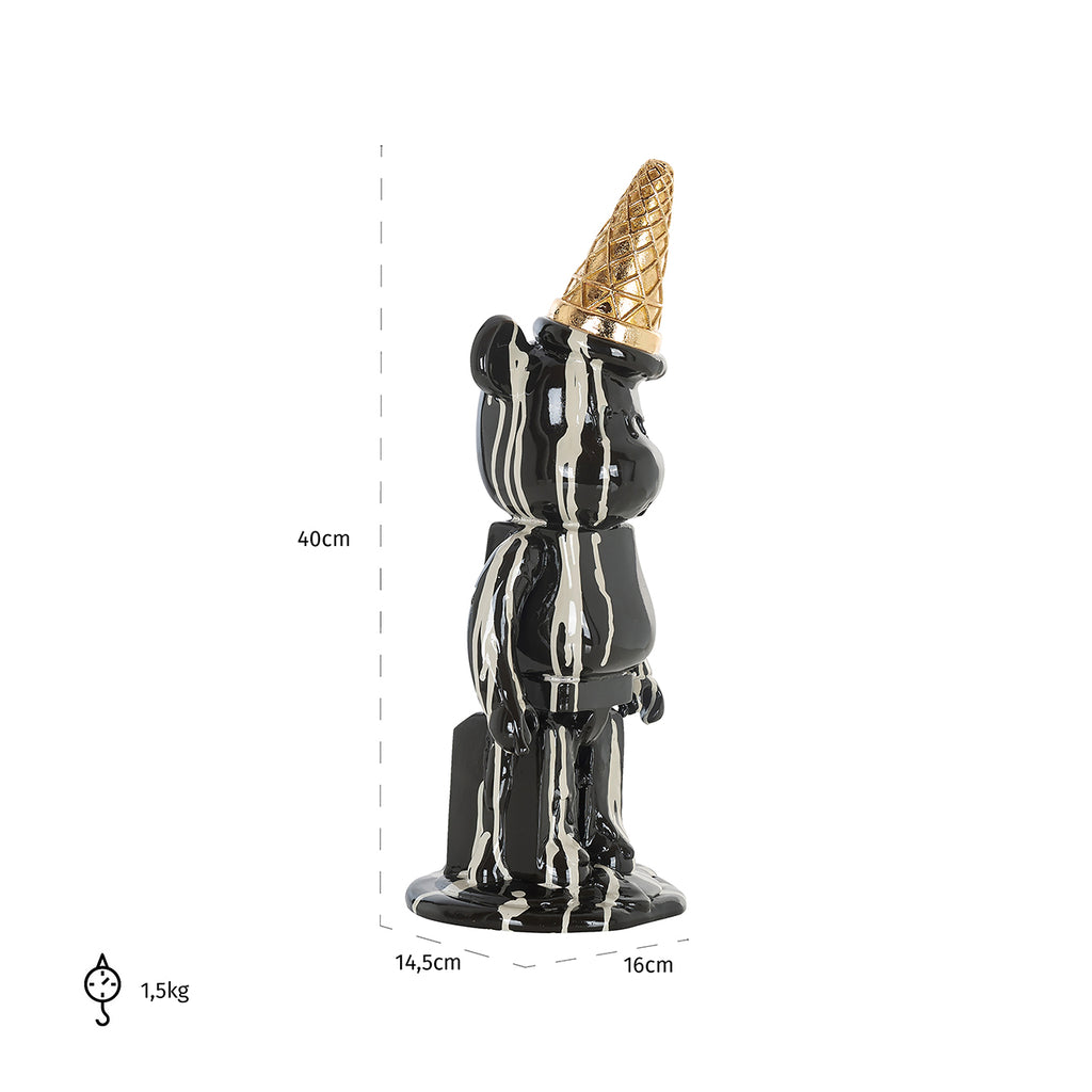 Deco object ijsbeer zwart (Zwart)