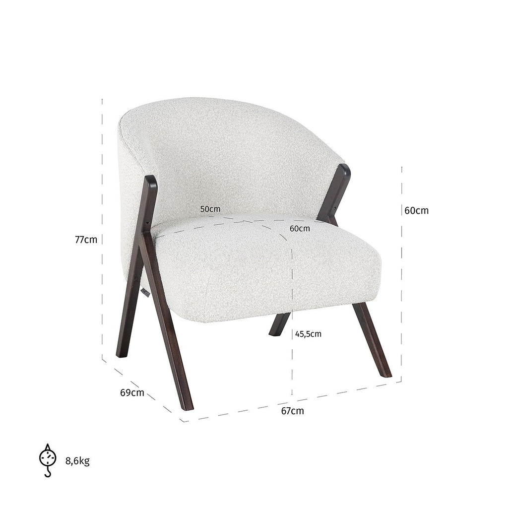 Fauteuil Mia wit bouclé (Copenhagen 900 Bouclé White)
