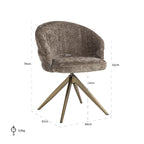 Draaistoel Zendaya steen chenille (Niagara 104 Steen Chenille)