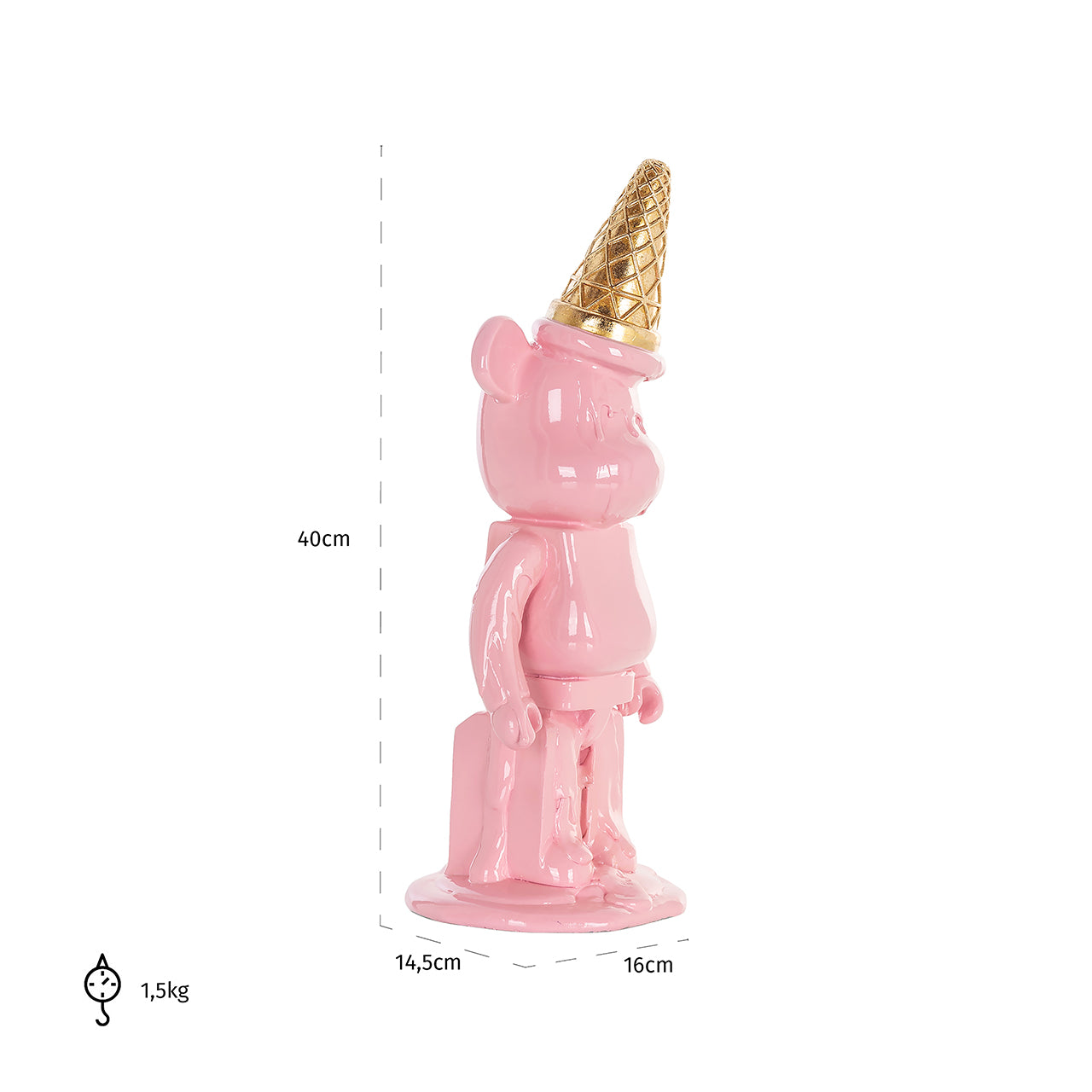 Deco object ijsbeer roze (Roze)
