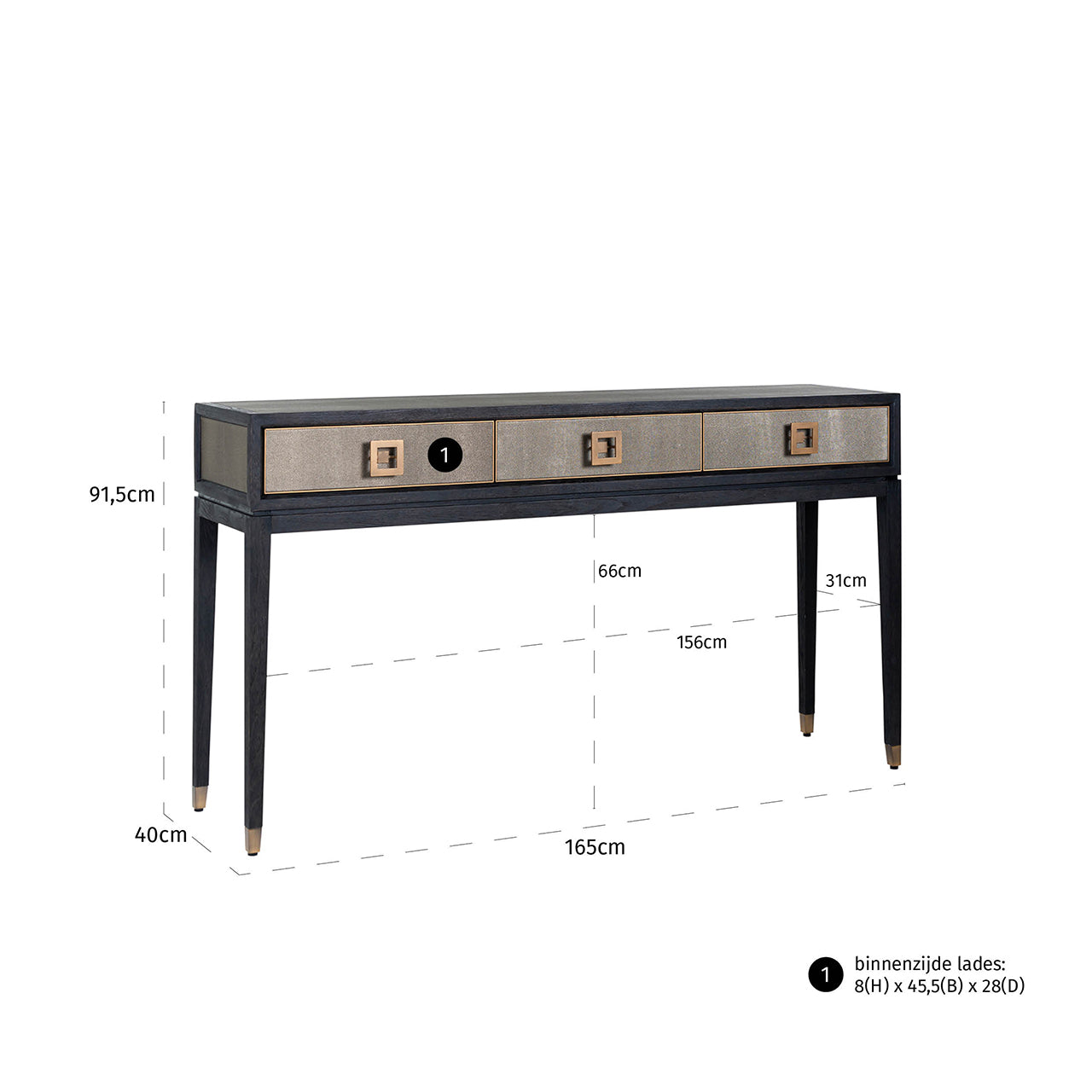 Wandtafel Bloomville 3-laden (Goud)