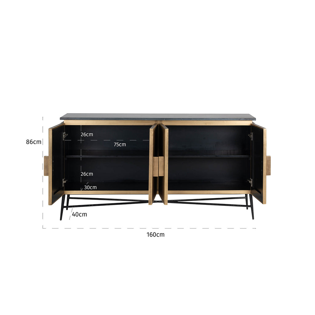 Dressoir Ironville 4-deuren (Goud)