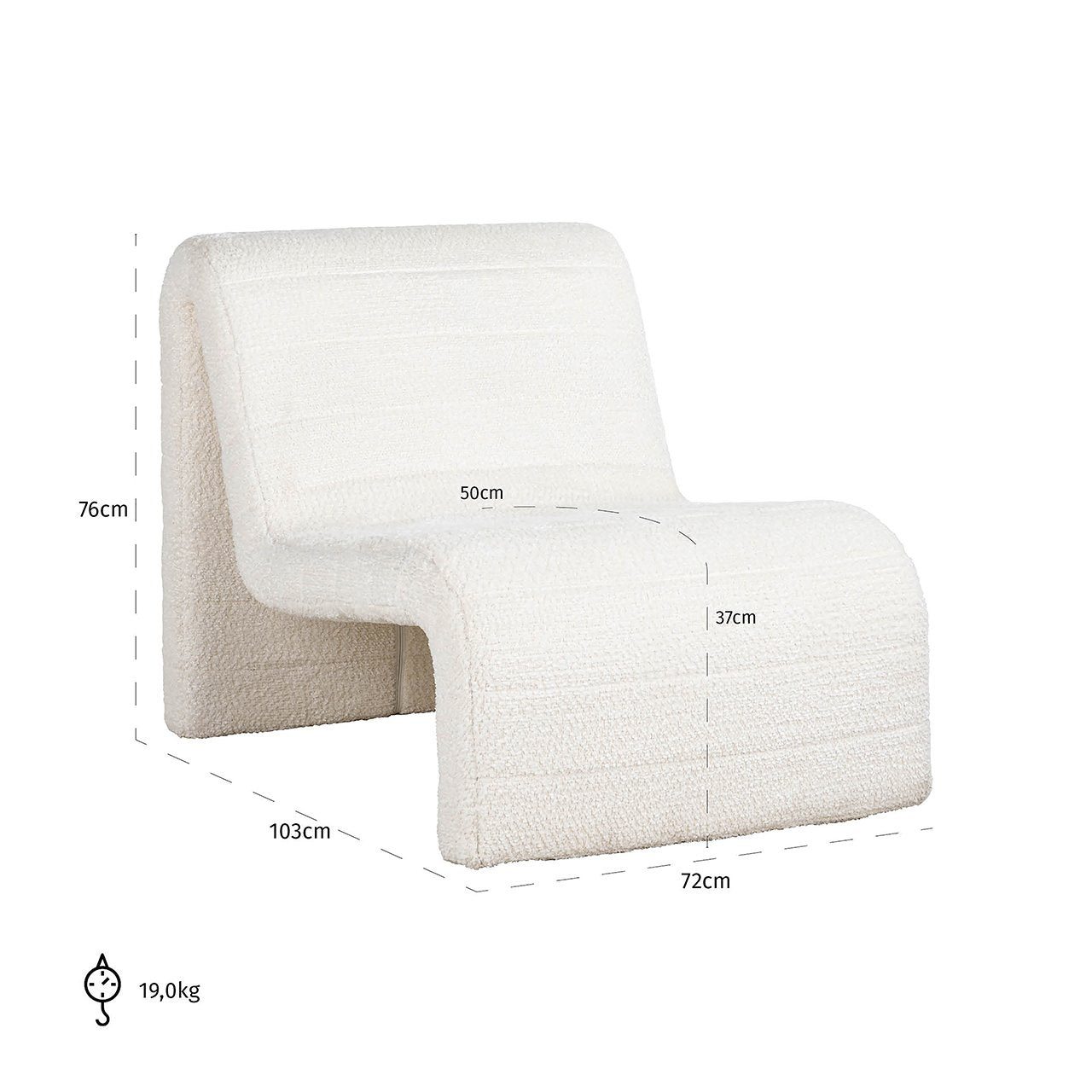 Fauteuil Kelly prachtig wit (Be Lovely 02 Wit)