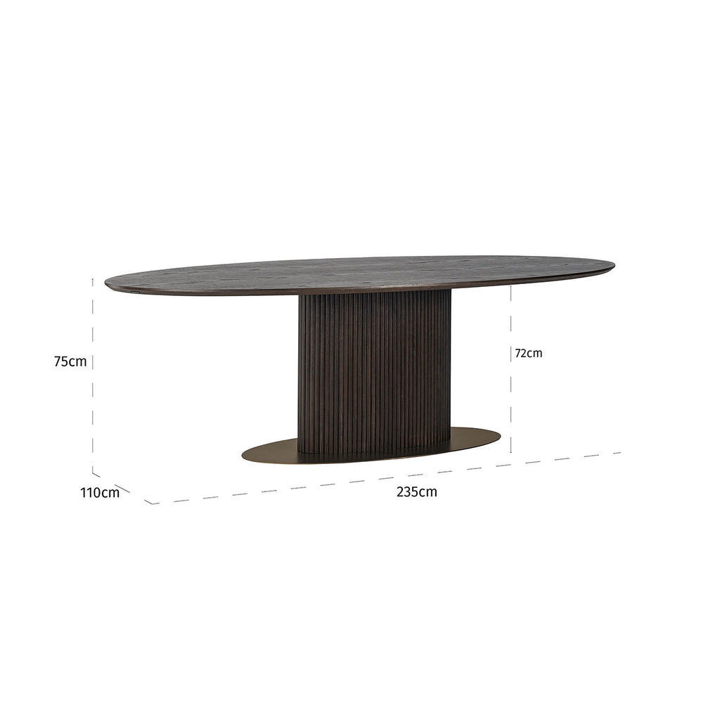 Eettafel Luxor ovaal 235 (Bruin)