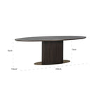 Eettafel Luxor ovaal 235 (Bruin)