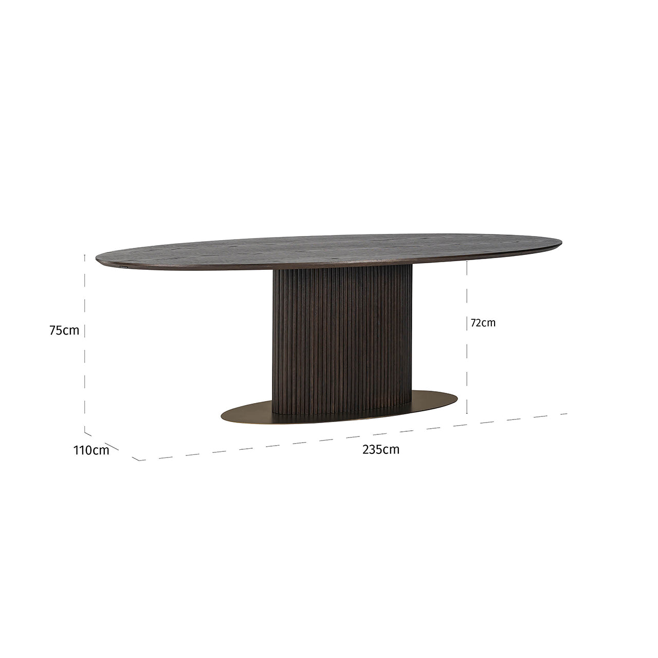Eettafel Luxor ovaal 235 (Bruin)