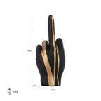 Deco object hand digitus (Zwart/goud)