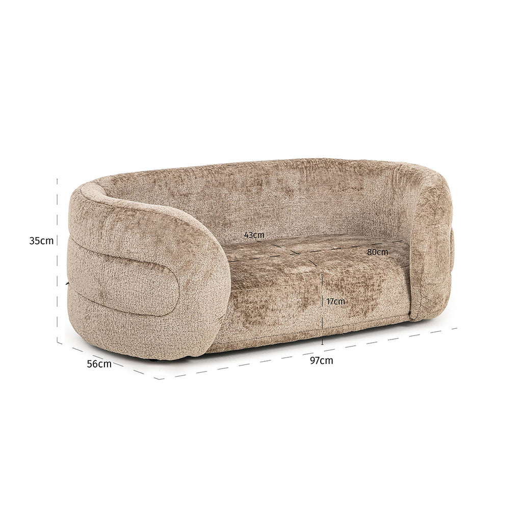 Huisdierenbed Bingo taupe chenille (Bergen 104 taupe chenille)