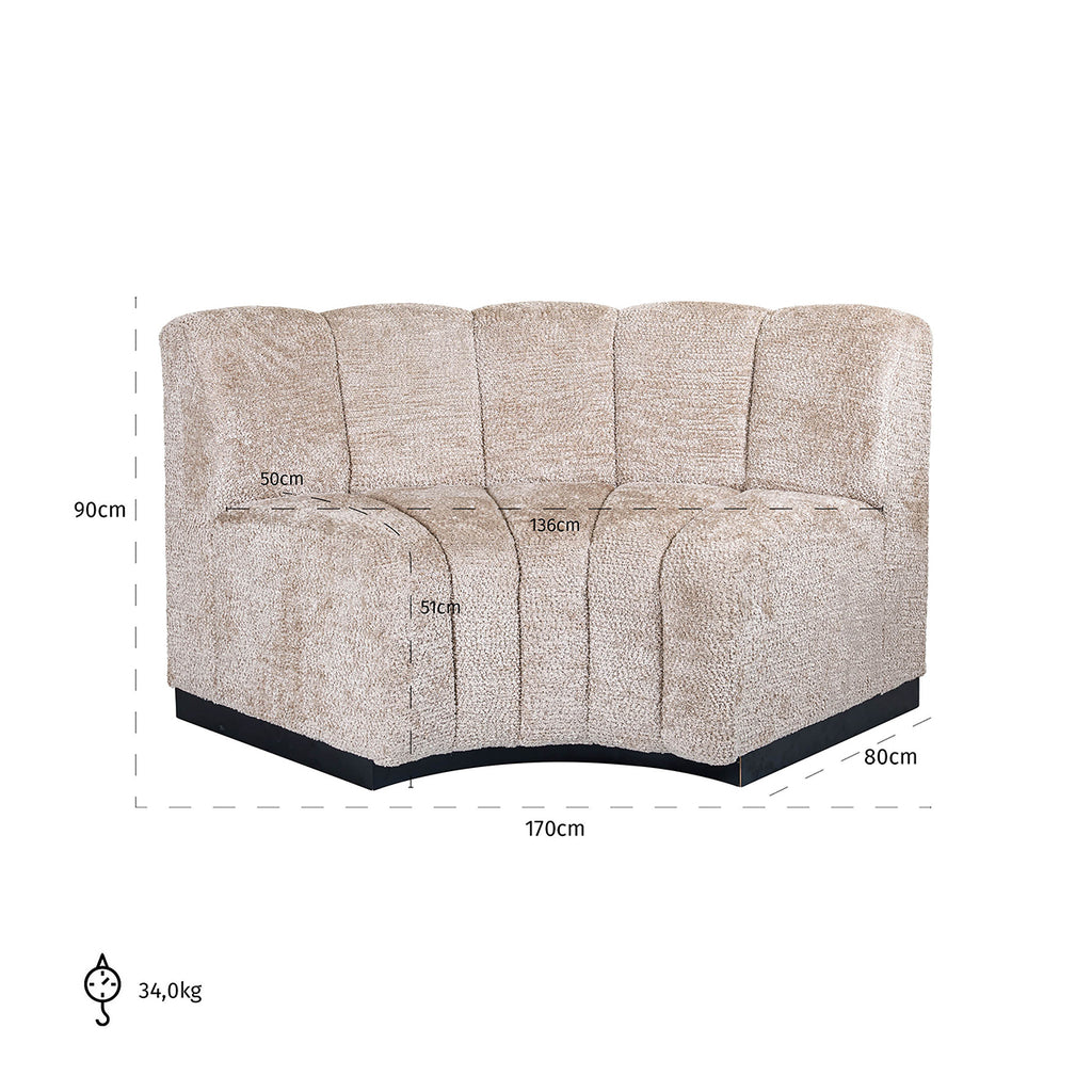 Rechthoekige eetkamerbank Hillpark in mooie beige kleur (Be Lovely 170 Beige)