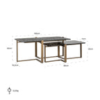 Salontafel Sterling set van 2 (Bruin)